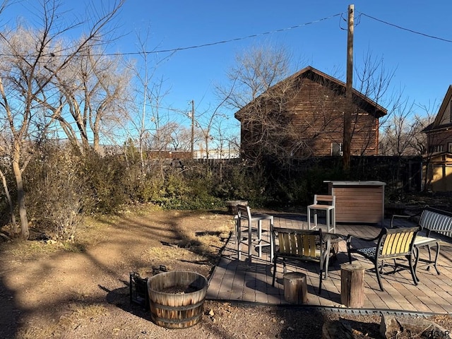 view of patio featuring a deck