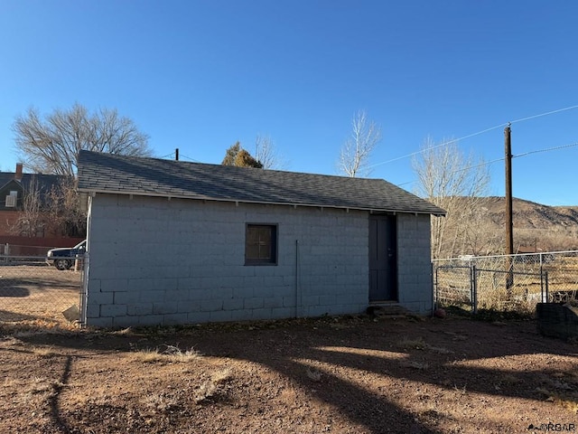 exterior space with a mountain view