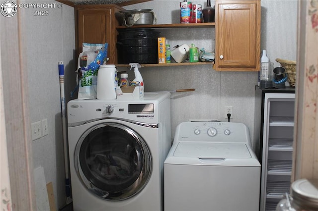 8 Cedar Ridge Rd, Williamsburg, CO 81226 - washroom with independent washer and dryer and cabinet space