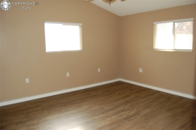 1207 Eugene Dr, Canon City, CO 81212 - unfurnished room featuring healthy amount of natural light, wood finished floors, baseboards, and vaulted ceiling