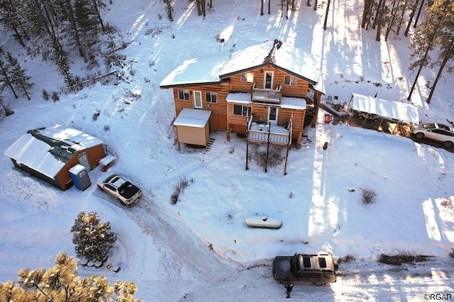 view of snowy aerial view