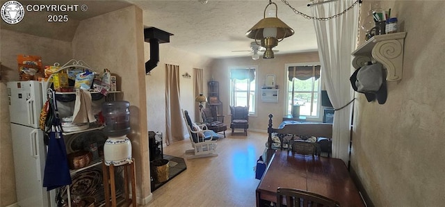 104 Sleepy Hollow Trl, Cotopaxi, CO 81223 - dining area with wood finished floors and ceiling fan