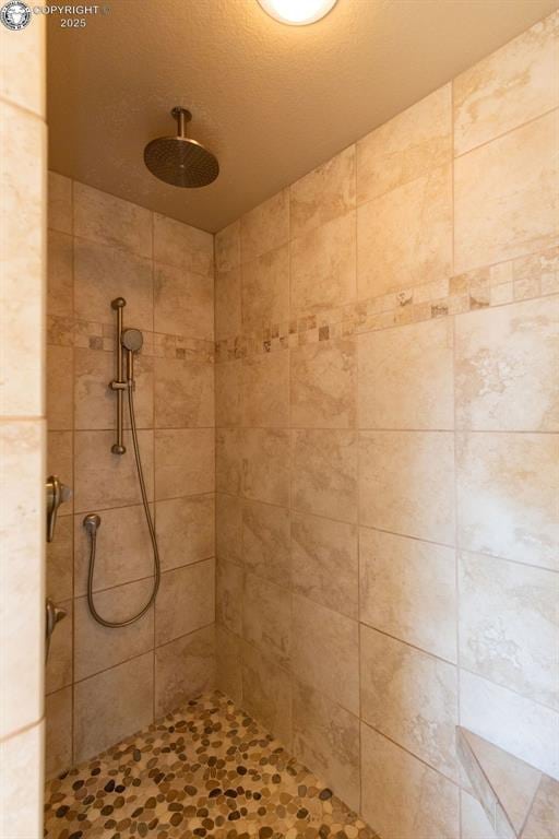 full bathroom featuring tiled shower