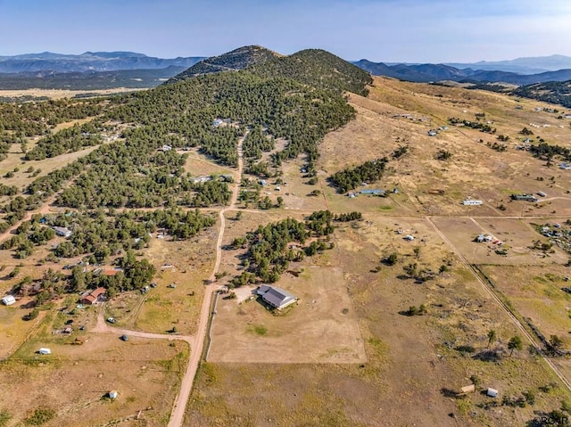 bird's eye view with a mountain view