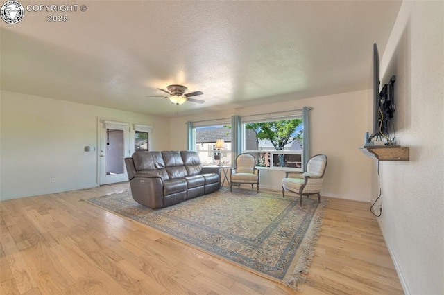 355 Antero Dr, Canon City, CO 81212 - living room featuring light wood-style floors and a ceiling fan