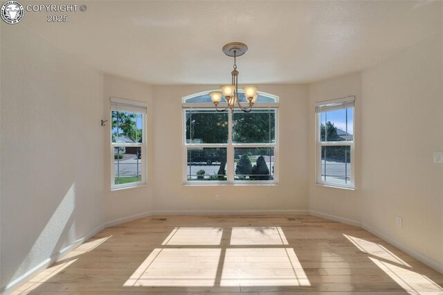 355 Antero Dr, Canon City, CO 81212 - unfurnished dining area featuring a chandelier and light wood finished floors
