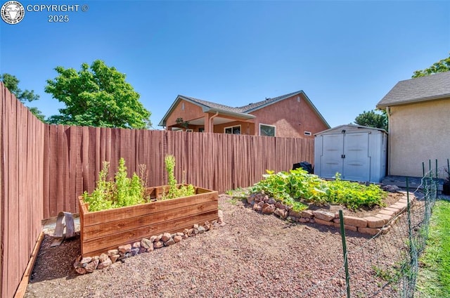 355 Antero Dr, Canon City, CO 81212 - fenced backyard with a garden and a storage shed