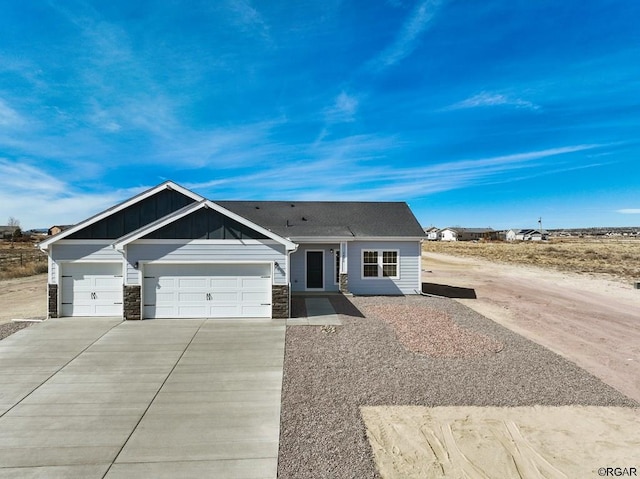 view of front facade with a garage