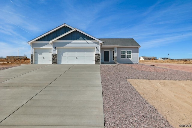 craftsman inspired home featuring a garage