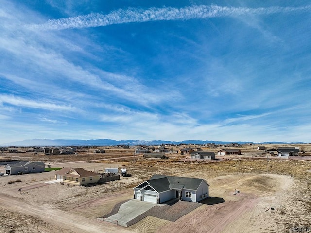 bird's eye view featuring a mountain view