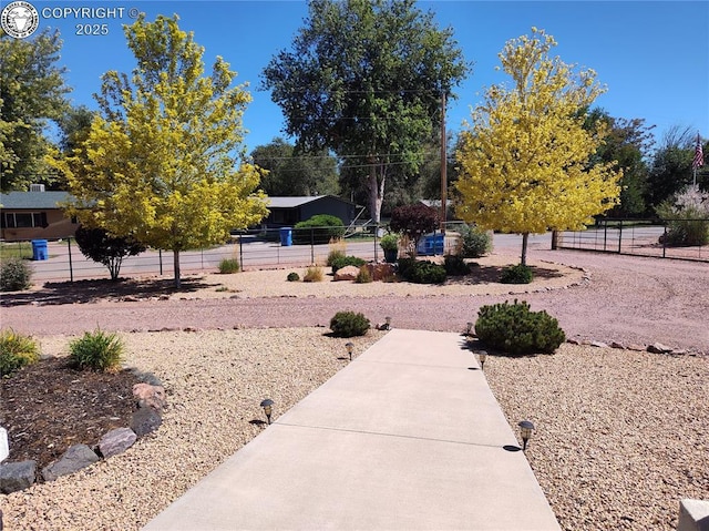 view of yard with fence