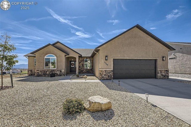 view of front of property featuring a garage