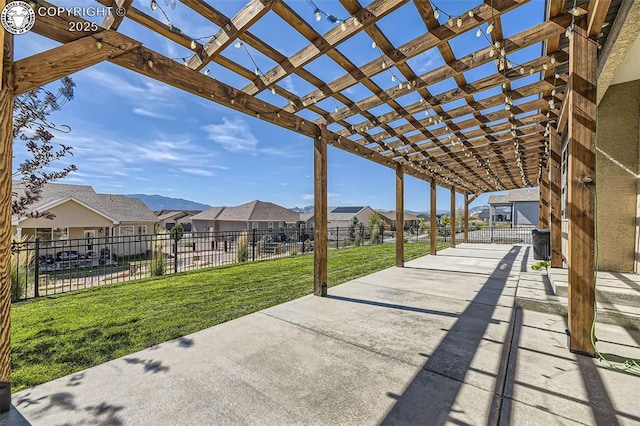 view of patio featuring a pergola