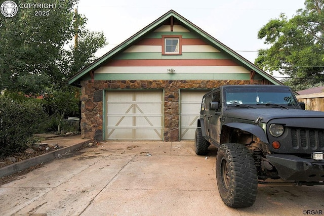 view of garage