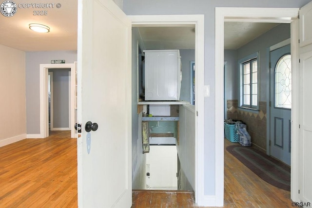 hall featuring hardwood / wood-style floors