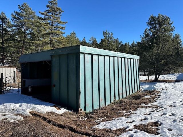 view of snow covered structure