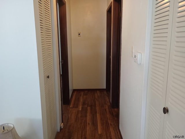 hall featuring dark hardwood / wood-style floors