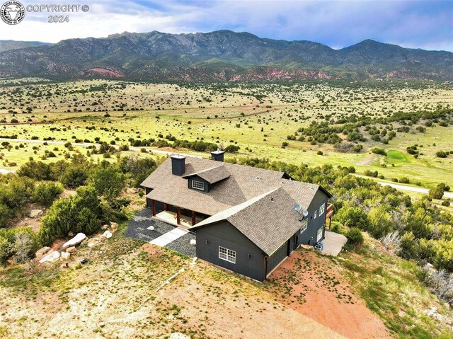 aerial view with a mountain view