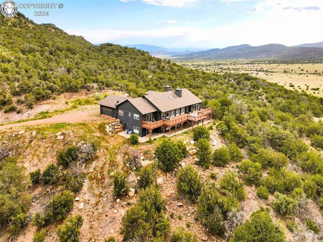 aerial view featuring a mountain view