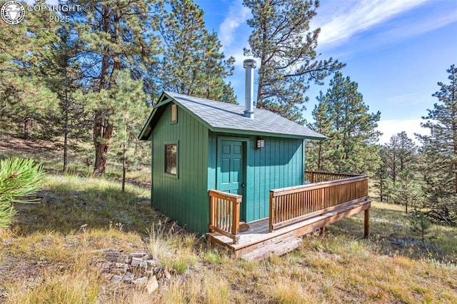 view of shed