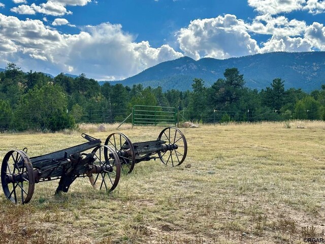 mountain view with a rural view