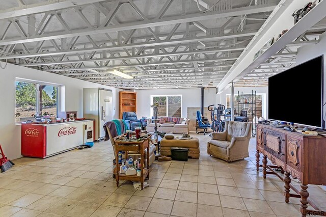 view of tiled living room