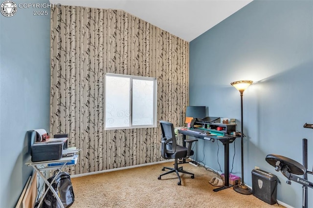 723 Griffin Ave, Canon City, CO 81212 - carpeted office with lofted ceiling and an accent wall