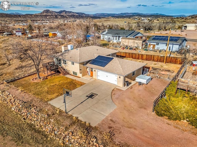 bird's eye view featuring a mountain view