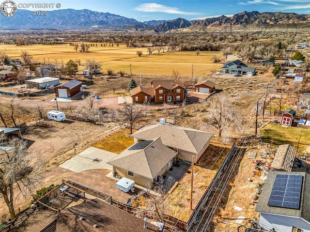 drone / aerial view with a mountain view