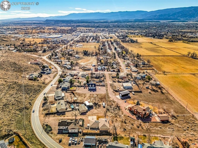 drone / aerial view with a mountain view