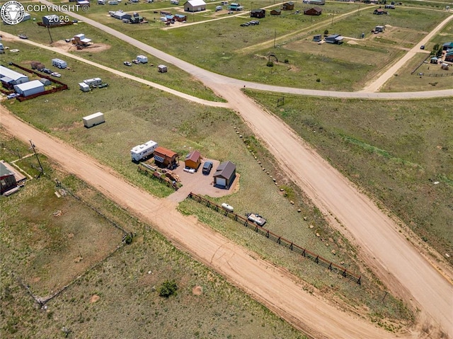 aerial view with a rural view