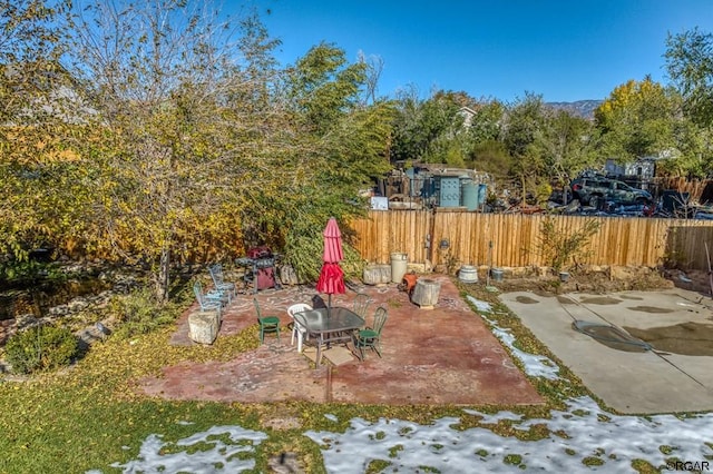 view of yard with a patio area