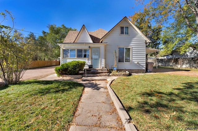 view of front of house with a front yard