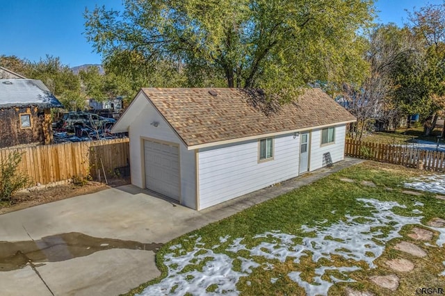 view of garage