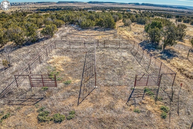 aerial view featuring a rural view