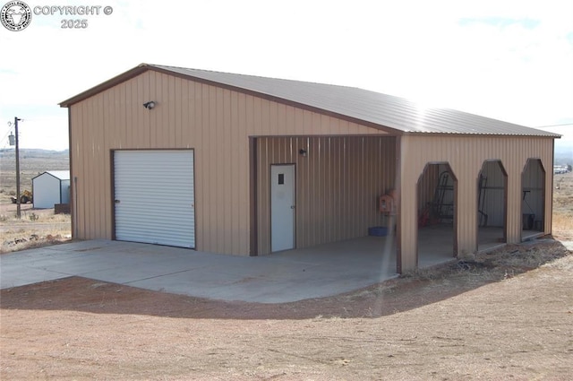 view of garage