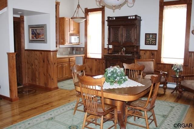 dining room featuring hardwood / wood-style flooring and plenty of natural light