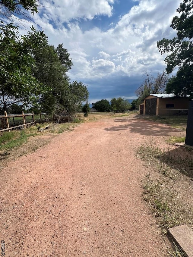 view of road featuring a rural view