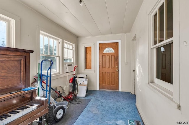 misc room with concrete flooring