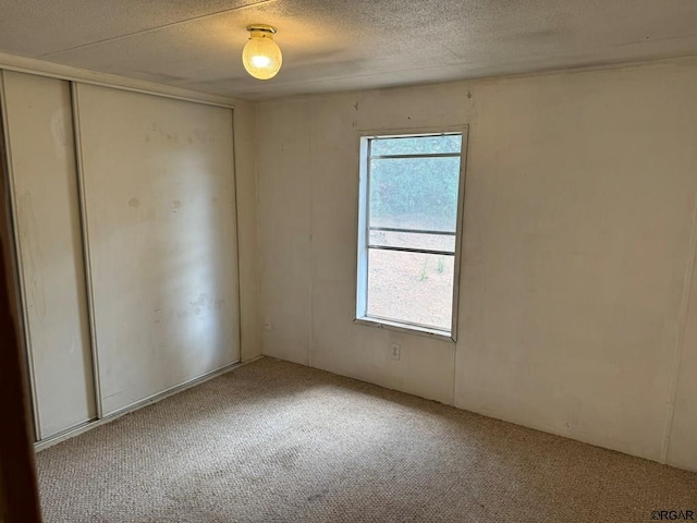 spare room with carpet flooring and a textured ceiling