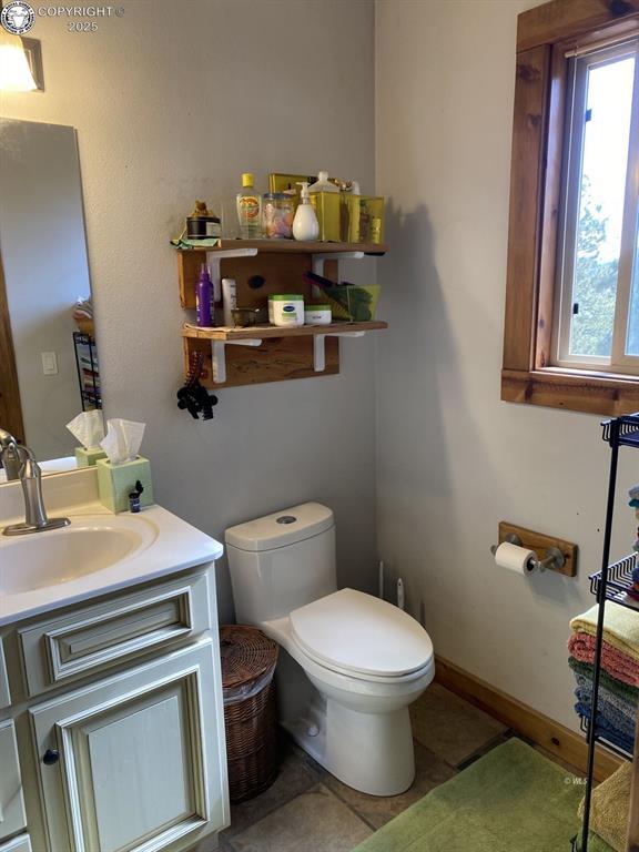 bathroom with vanity and toilet