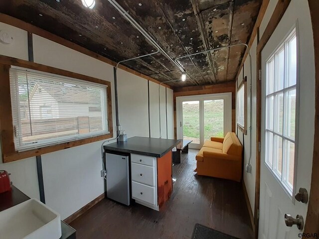 office area featuring dark hardwood / wood-style flooring and plenty of natural light