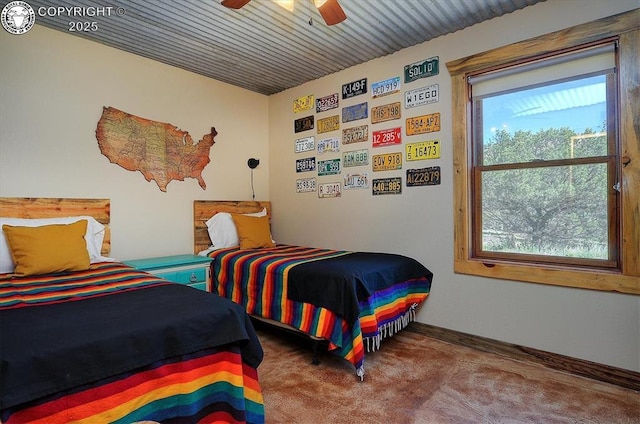 214 Durfee Cir, Westcliffe, CO 81252 - carpeted bedroom with ceiling fan and baseboards