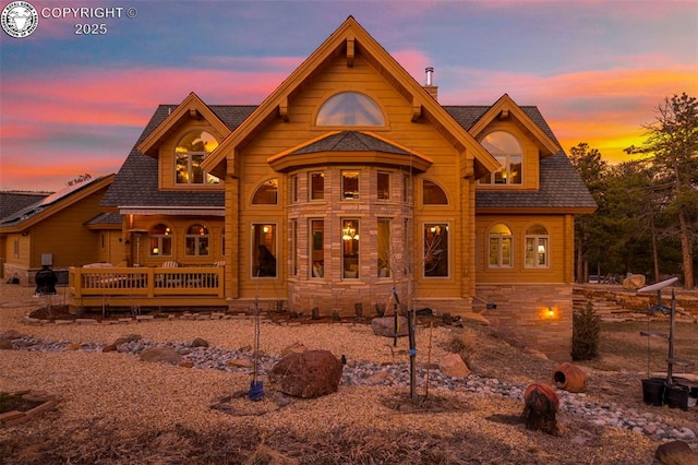 324 Elk View Ct, Canon City, CO 81212 - rear view of house featuring a chimney
