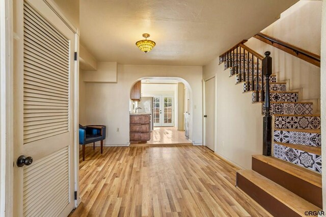 interior space with light hardwood / wood-style flooring