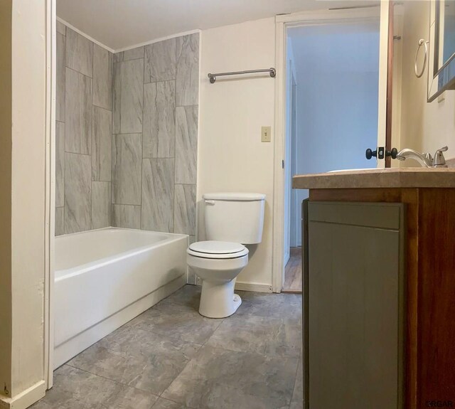 full bathroom with vanity, shower / bathing tub combination, and toilet