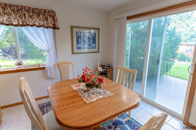 view of tiled dining room