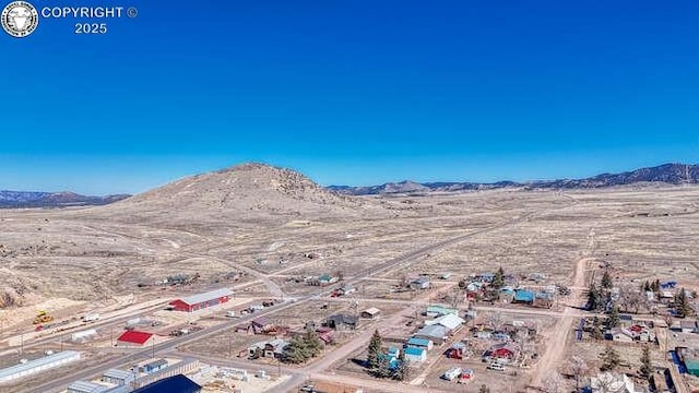 aerial view with a mountain view