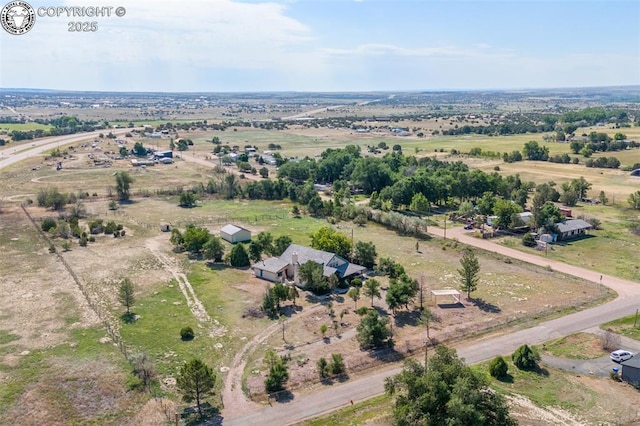 bird's eye view featuring a rural view