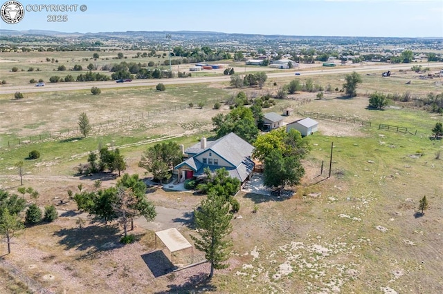 bird's eye view featuring a rural view